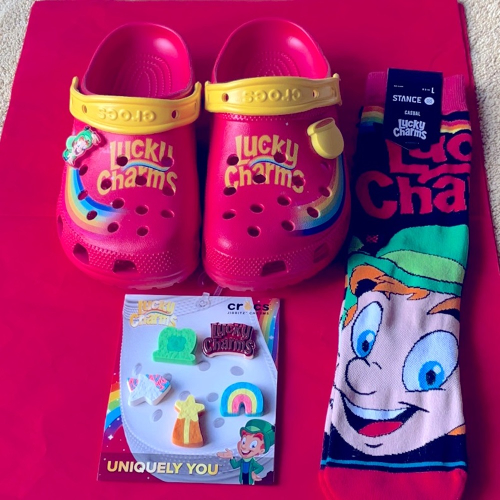 🍀🌈🍀 CROCS  LUCKY CHARMS X CROCS PACK 🍀🌈🍀 NWT 🍀🌈🍀